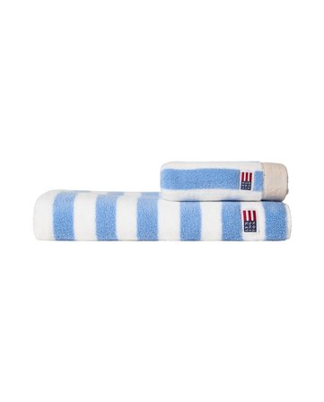 Lexington Block striped handduk, sky blue/white/moonbeam