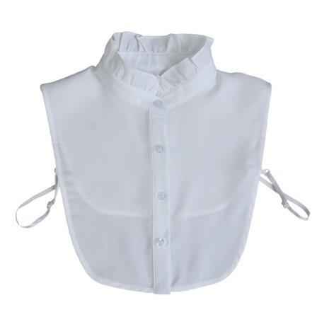 Uthulet blonder blonder avtagbar falsk krage, dame halv skjorte bluse topp avtagbar falsk krage plissert halsringning