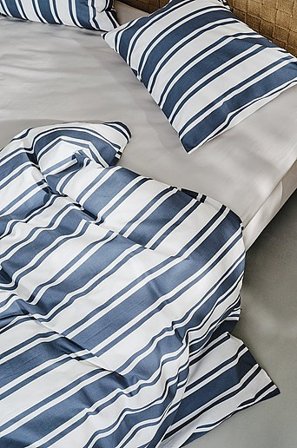 Jotex - Dekbedovertrek Organisch Blauw/wit Blauw/wit - DEBBIE - Koop Dekbedovertrek bij Jotex