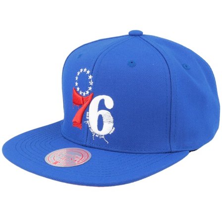 Mitchell & Ness - NBA Blau Snapback Cap - Philadelphia 76ers Embroidery Glitch Blue Snapback @ Hatstore