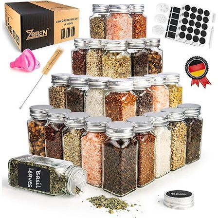 Krydderiglas 25 stk., Krydderiglas 120 ml, BPA-fri glas til krydderier