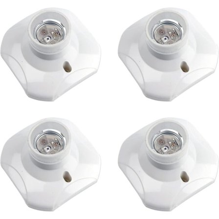 4 st E27 Skruv-i Taklampsocklar, E27 Garage Socklar, AC 220-240V, LED-Glödlampa Sockel Hållare, E27 Taklampa Bas