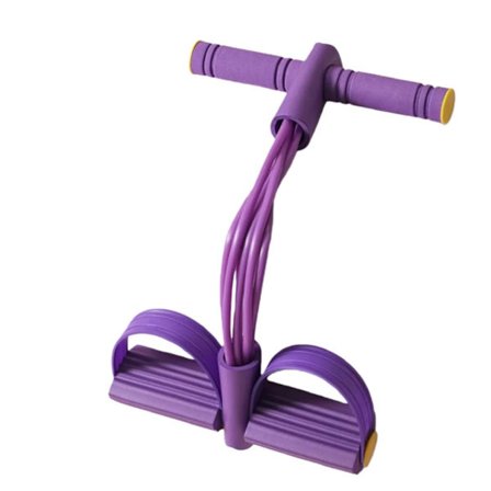 6-rørs fodpedal modstandsbånd - Mave- og coretræning, yoga og hjemmetræningscenter Purple