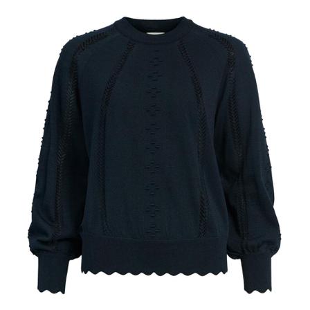 Object, Objkalina L/S Knit Pullover 123 Blauw, Dames, Maat:S