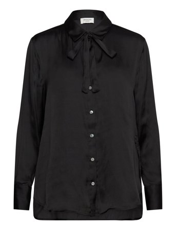 Rwmessina Ls Bow Shirt Black Rosemunde
