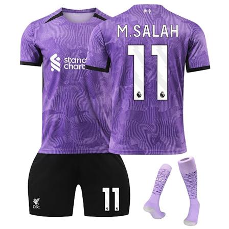 2324 Liverpool FC Andet Udebanetrøje Fodboldtrøje Sæson Sæt-Salah+sok S(165-170cm)