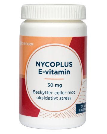 Nycoplus E-vitamin 30mg kapsler 120 stk