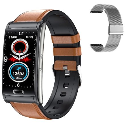 E600 ECG Smartwatch för män, icke-invasiv blodglukos, pulsmätare, blodtrycksmätare, sportstegräknare, smartwatch för kvinnor Android