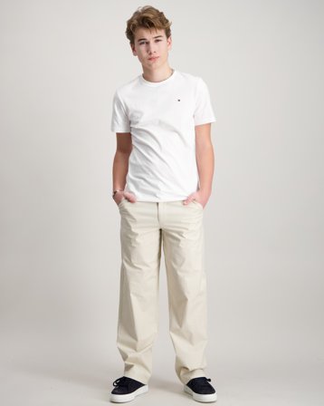 Tommy Hilfiger BAGGY CHINO PANT Beżowy Spodnie Chłopiec - Kids Brand Store