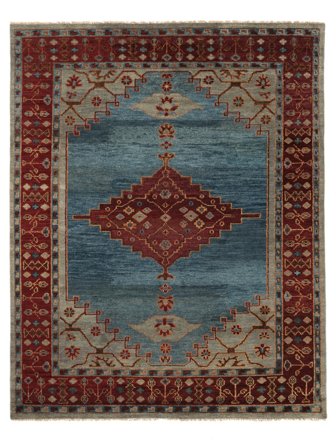 Hand Knotted Oushak Indo Rug 247X313 Wool Black/Brown Large
