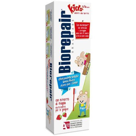 Biorepair Dentifricio Junior Topo Gigio 0-6Anni Fragola 50ml