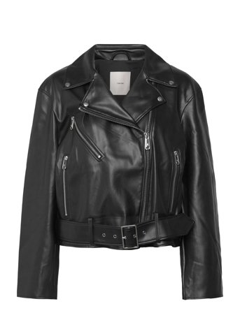 Calvin Klein Jeans | Faux Leather Moto Jacket W/Belt | XS