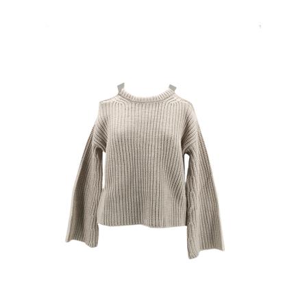 Dondup Round-neck Knitwear , Beige , Dames , Maat: S Truis