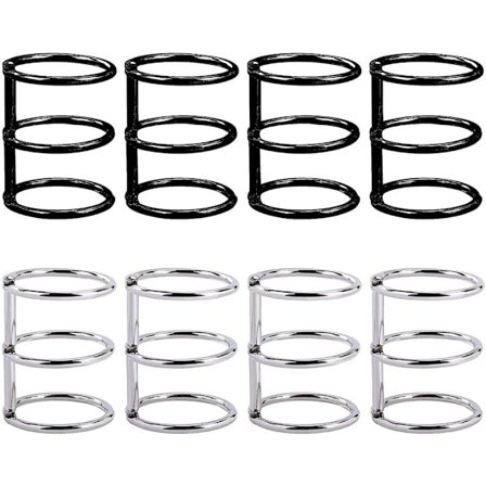 Silver Bokringar, 8 st Lösblad Ringar, Metall Lösblad Bindemedel för Sortering Papper, Anteckningsböcker, DIY Fotoalbum, Böcker (Svart och Silver)