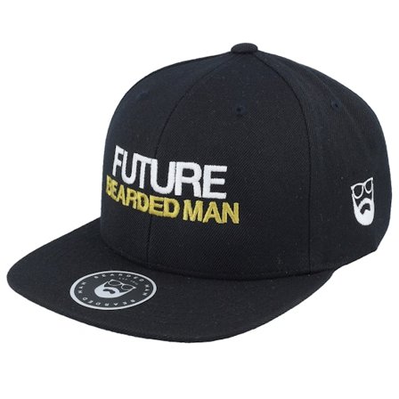 Bearded Man - Kids Future Bearded Man Black Snapback Snapback Black Cap - @ Hatstore