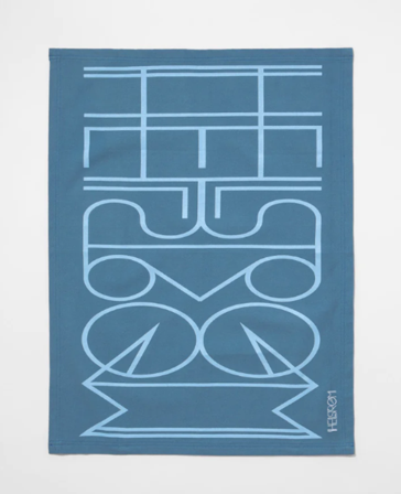 Eyvind Hellstrøm Kjøkkenhåndkle Blå Logo+Stripe 2pk
