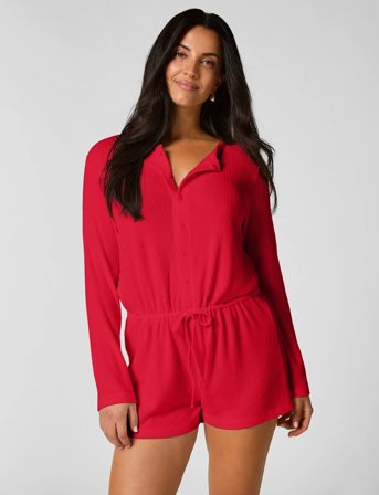 Hunkemöller Onesie Short Jersey Rib - Red - S