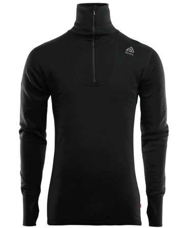 Aclima DoubleWool Polo Shirt Zip Man Jet Black/Marengo