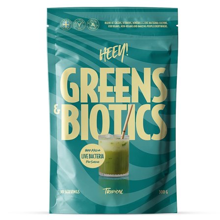 Heey! Greens & Biotics Tropical 300 g, Helse & Madvarer, Ingredienser, Spirulina
