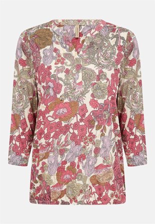 Soyaconcept - Mønstret jerseytop i rosa / mønstret til damer i størrelse XL (44) - Cellbes