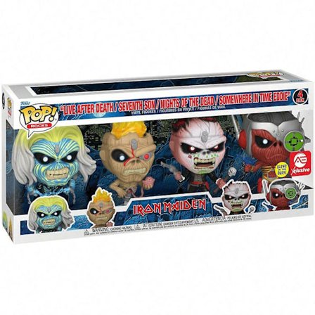 Iron Maiden - FUNKO POP! ROCKS: Iron Maiden - Eddie 4PK Selvlysende Box Set (AE Eksklusiv) [SAMLEROBJEKT] Aec Eksklusiv, Vinylfigur USA import_