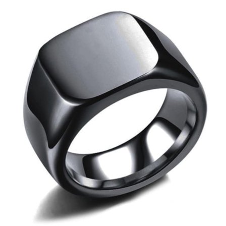 Smooth Heel Ring ruostumatonta terästä musta