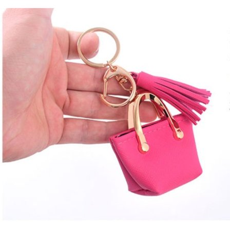 Söt Tote Bag Tassels Nyckelring Mini Myntväska Nyckelring Nyckelring