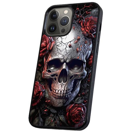iPhone 14 Pro - Deksel/Mobildeksel Skull Roses