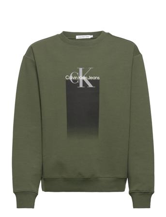 Gradient Logo Sweatshirt Sweatshirt Trøje Khakigrønn Calvin Klein