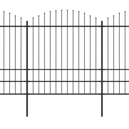 Vidaxl Trädgårdsstaket Med Spjuttopp Stål (1,75-2)x8,5 M Svart Svart