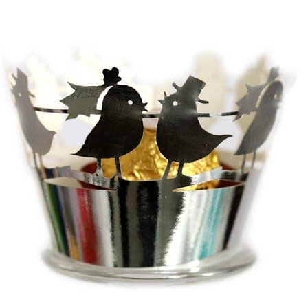 100 Muffinsformar Bakform Non-Stick Muffin Förpackning Form Alla Hjärtans Dag Kärleksfågel Tårtmuffins