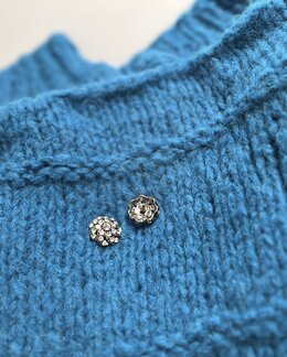 Knopf 22 mm Diamant Silber