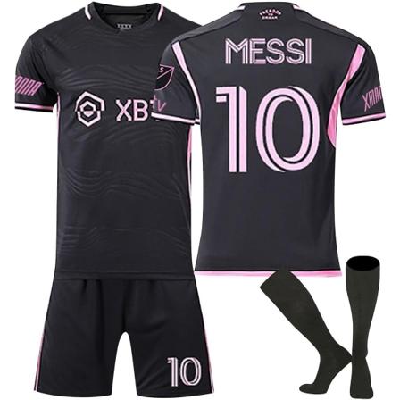 24 Miami ude Messi nr. 10 trøjesæt velegnet til voksne og børns trøjer + sokker 16