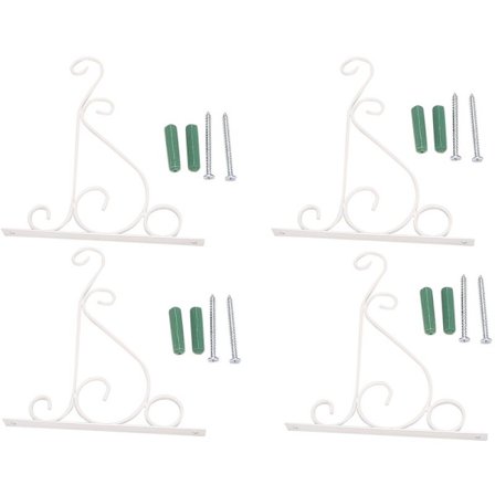 4-pakks metallplanteoppheng veggmonterte fuglematerhengere for hengende plantepotter, lykter, fuglematere, vindklokker