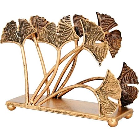 Moderne serviet holder med ginkgo blade til bordet, metal papirserviet holder til køkkenet, stilfuld papirhåndklæde dispenser, brevsorteringsholder