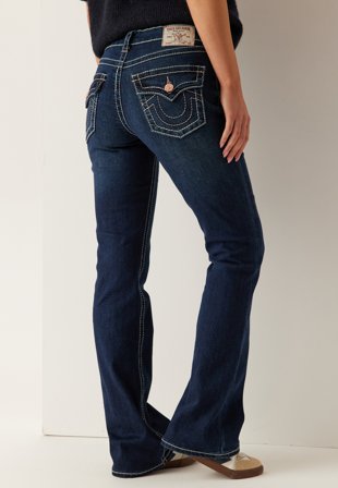 True Religion - Becca Mr Bootcut Flap Big T - Dark Stone Fox - Kläder - - Bubbleroom