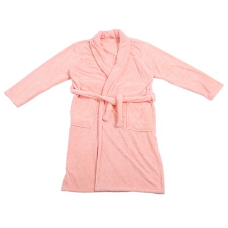 Korallfløyel Tykk Myk Vannabsorberende Varm Morgenkåpe med Belte for Par Hjem Hotell Rosa