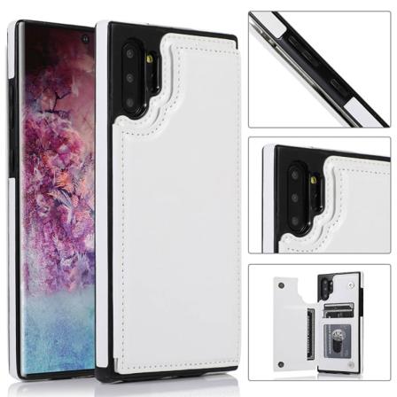 Skal med Kortfack - Samsung Galaxy Note10 Plus Vit