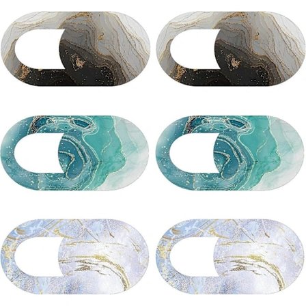 Stone Grain 6-pak Webbkameradækning Lille Webbkameradækning Tynd Webbkameradækning Tyndeste Webbkamera Beskyttelsesskal Egnet til Bærbare Computere, 