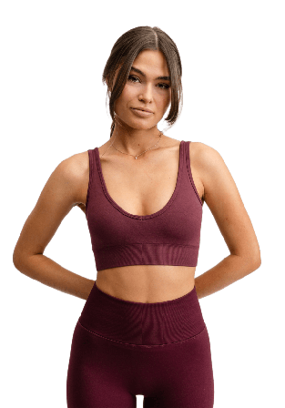 Drop of Mindfulness Seamless Deep V Bra Träningskläder Dam Röd XS
