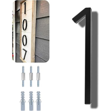 5 tommer flydende husnummer til udendørs - maksimal rustbeskyttelse moderne husnumre, zinklegering skyggenummer med sømsæt dekor til udendørs have