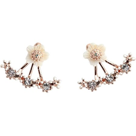Moderne Blomster Design Dame Øreringe Smykker Anti Allergi Gave (Rose Gold)