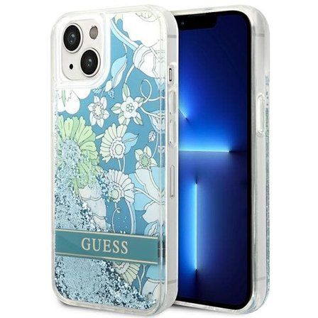Guess GUHCP14SLFLSN iPhone 14 6,1" grøn/grøn hardcase Flower Liquid Glitter