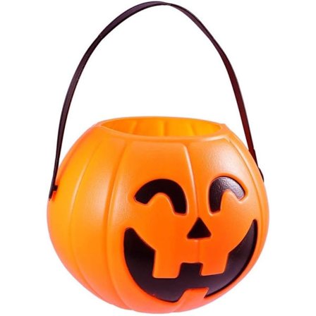 2 stk. 17 cm græskar spand halloween plastik trick or treat spande slik til godbidskurv - græskar spand stor sød tegneserie bærbar slik spand