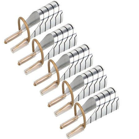5 X Reusable Nail Stencils Uv Gel Acrylic French Nail Art Silver - Stainless Steel