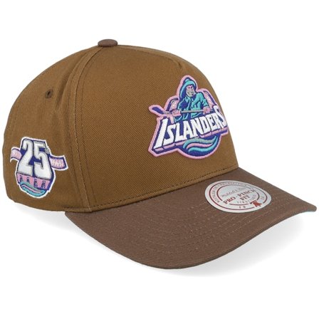 Mitchell & Ness - Hatstore Exclusive x New York Islanders Pro Crown Dark Brown A-frame Adjustable Adjustable Brown Cap - NHL @ Hatstore