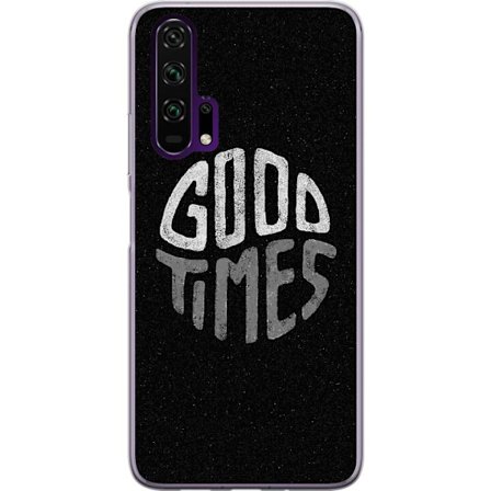 Kompatibelt Mobilskal till Honor Honor 20 Pro Minimalistisk typografisk illustration med handritad vit text på svart bakgrund, rå och enkel design