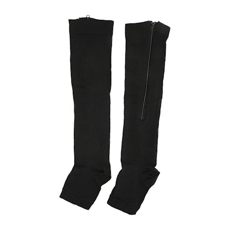 2 par nylon kompressionsstrømper Lynlås Design Fremme blodcirkulationen Åben tå kompressionsstrømper til kvinder