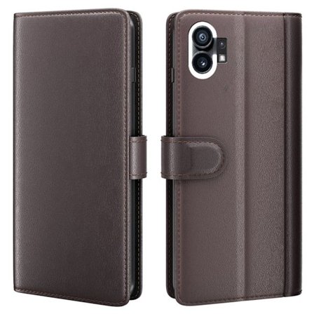 Aito nahkakotelo luottokorttipaikoilla Nothing Phone (1) - Ruskea