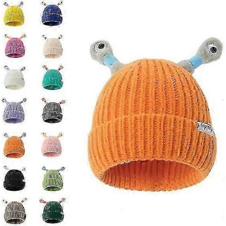 Vinter Foreldre-barn Søt Glødende Liten Monster Strikkelue, Morsom Søt Monster Beanies Lue, Morsom Glødende Monster Strikket Lue - KC